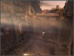 Push yourself hard off rungs and catch up the other ladder, located on the opposite wall - The Ramparts - Walkthrough - Prince of Persia: The Two Thrones - Game Guide and Walkthrough
