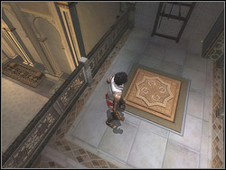 Edge towards the wall at the end of the balcony on the left and run on it horizontally - The Palace Balcony - Walkthrough - Prince of Persia: The Two Thrones - Game Guide and Walkthrough