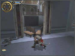 Go round the dead body and go further on a bit to the rail surrounding the floor - The Palace Balcony - Walkthrough - Prince of Persia: The Two Thrones - Game Guide and Walkthrough