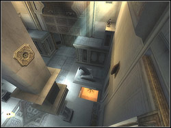 Continue the travel from the platform to the right running along the wall horizontally - The Throne Room - Walkthrough - Prince of Persia: The Two Thrones - Game Guide and Walkthrough