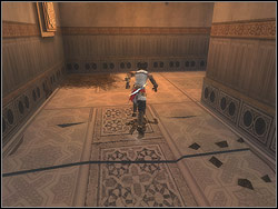 From this moment you are receiving three slots for the sand and you are able to use the power of Sands of Time - Recall, making it possible in accordance to the name to move back the time (by default press and hold the R button) - The Throne Room - Walkthrough - Prince of Persia: The Two Thrones - Game Guide and Walkthrough
