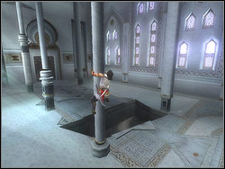 Head for the left and run on opposite side of the hall with left aisle - The Trapped Hallway - Walkthrough - Prince of Persia: The Two Thrones - Game Guide and Walkthrough
