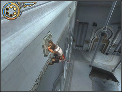 You have to act quick because columns cant support your weight too long and like ledges, they are turning themselves to rubble after a while - The Trapped Hallway - Walkthrough - Prince of Persia: The Two Thrones - Game Guide and Walkthrough
