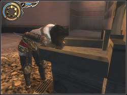 Jump on the material and go down with it - The Trapped Hallway - Walkthrough - Prince of Persia: The Two Thrones - Game Guide and Walkthrough