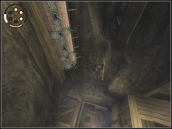The crosswise bar will slip out of the rock behind your back - The Sewers - Walkthrough - Prince of Persia: The Two Thrones - Game Guide and Walkthrough