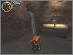 Run carefully with the rocky tunnel, watching two Archers, being on guard in the distance - The Tunnels - Walkthrough - Prince of Persia: The Two Thrones - Game Guide and Walkthrough