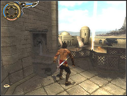 Go to the other side of the tower and peek at the courtyard - The Tunnels - Walkthrough - Prince of Persia: The Two Thrones - Game Guide and Walkthrough
