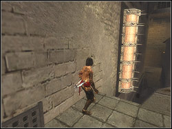 Stand near the wall on the right side of the tower - The Fortress - Walkthrough - Prince of Persia: The Two Thrones - Game Guide and Walkthrough