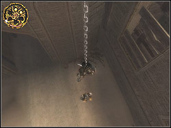 Localize the chain hanging in the distance (you may switch on the panoramic view) - The Fortress - Walkthrough - Prince of Persia: The Two Thrones - Game Guide and Walkthrough