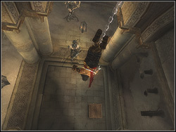 After the struggle jump to the higher level of the roof, then jump to the roof of the adjacent building laid lower - The Lower City Rooftops - Walkthrough - Prince of Persia: The Two Thrones - Game Guide and Walkthrough