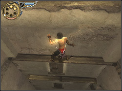 Run to the gate on the right and jump from the brink of the abyss to catwalk on the opposite wall - The Lower City Rooftops - Walkthrough - Prince of Persia: The Two Thrones - Game Guide and Walkthrough