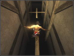 Prepare yourself for the jump to the next catwalk, but be careful - The Lower City Rooftops - Walkthrough - Prince of Persia: The Two Thrones - Game Guide and Walkthrough