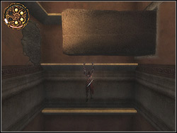 Jump up and catch the stone ledge above you - The Arena Tunnel - Walkthrough - Prince of Persia: The Two Thrones - Game Guide and Walkthrough