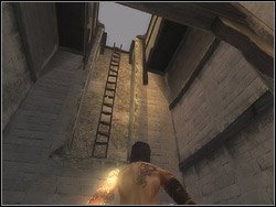 You will reach relief lying high in the wall to the left after a few alternate jumps, stick the dagger into it - The Dark Alley - Walkthrough - Prince of Persia: The Two Thrones - Game Guide and Walkthrough
