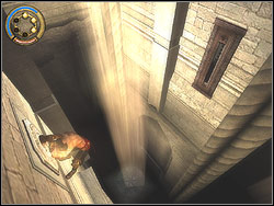 Hanging seized on the bas-relieves bounce off right - The Temple Rooftops - Walkthrough - Prince of Persia: The Two Thrones - Game Guide and Walkthrough