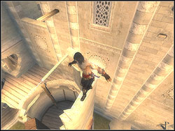 Jump down to the ground and run to the pulled out block - The Temple Rooftops - Walkthrough - Prince of Persia: The Two Thrones - Game Guide and Walkthrough