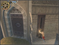 You have opened way for Farah, so she will help you now shooting down with the arrow the bell hanging near the vault of broken tower - The Temple Rooftops - Walkthrough - Prince of Persia: The Two Thrones - Game Guide and Walkthrough