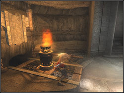You will change into the normal form of the prince after reaching the door on the top - The Temple - Walkthrough - Prince of Persia: The Two Thrones - Game Guide and Walkthrough