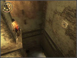 Stand up on the left side of precipice where the rail is missing - The Marketplace - Walkthrough - Prince of Persia: The Two Thrones - Game Guide and Walkthrough