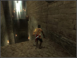 Tow the basket to the wall with the rectangular mechanism, opposite the place where you took it from - The Market District - Walkthrough - Prince of Persia: The Two Thrones - Game Guide and Walkthrough