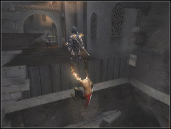The corridor is ending in the screen but you luckily have relief above the head - The Bowery - Walkthrough - Prince of Persia: The Two Thrones - Game Guide and Walkthrough