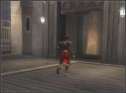 You will cross the knives blades in the last phase of the skirmish again (press the left mouse button fast), after which Mahasti will fall down the roof and she will die - The Brothel - Walkthrough - Prince of Persia: The Two Thrones - Game Guide and Walkthrough