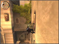 Run over the wall horizontally using Daggertail on the torch above to extending the run - The Plaza - Walkthrough - Prince of Persia: The Two Thrones - Game Guide and Walkthrough