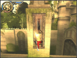 Go to the column with the statue standing at the channel, look for the rectangular mechanism - The City Gardens - Walkthrough - Prince of Persia: The Two Thrones - Game Guide and Walkthrough
