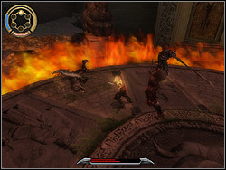 The Twin with the saber usually attacks with series of blows then he has the moment of the standstill - The King's Road - Walkthrough - Prince of Persia: The Two Thrones - Game Guide and Walkthrough
