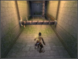 The horizontal, revolving pole with blades moving up/down is next, very easy obstacle - The Structure's Mind - Walkthrough - Prince of Persia: The Two Thrones - Game Guide and Walkthrough