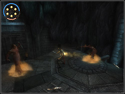 Turn around to the left, run horizontally over the wall to the nearby shelf - The Well of Ancestors - Walkthrough - Prince of Persia: The Two Thrones - Game Guide and Walkthrough