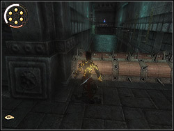 You are standing in front of two horizontal, revolving chunks in the floor, and there is an abyss behind then - The Well of Ancestors - Walkthrough - Prince of Persia: The Two Thrones - Game Guide and Walkthrough
