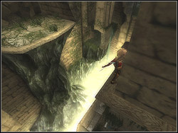 Climb the catwalk sticking out of the shelf - The Underground Cave - Walkthrough - Prince of Persia: The Two Thrones - Game Guide and Walkthrough