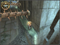 There is a quite long straight in front of you full of horizontal sharp poles - The Underground Cave - Walkthrough - Prince of Persia: The Two Thrones - Game Guide and Walkthrough