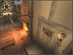 Hanging on the knife shaft turn left and run horizontally over the wall - The Royal Kitchen - Walkthrough - Prince of Persia: The Two Thrones - Game Guide and Walkthrough