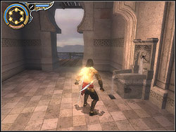 Turn to the left, run vertically on the wall catching the balustrade - The Secret Passage - Walkthrough - Prince of Persia: The Two Thrones - Game Guide and Walkthrough