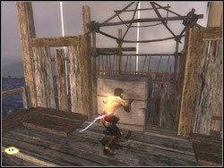 Come up to the front brink of the platform and take off straight ahead to the bar, climb it - The Lower Tower - Walkthrough - Prince of Persia: The Two Thrones - Game Guide and Walkthrough