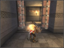 Stand close to the next obstacle - The Lower Tower - Walkthrough - Prince of Persia: The Two Thrones - Game Guide and Walkthrough
