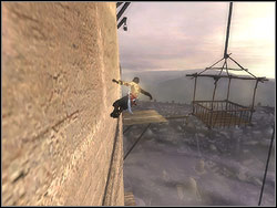 Move over to the wall near lift shaft where you pushed the stone block into - The Middle Tower - Walkthrough - Prince of Persia: The Two Thrones - Game Guide and Walkthrough