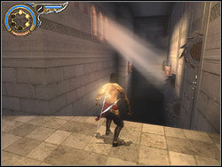 Now the true challenge awaits you, because there are three moving discs in the wall in front of you - The Middle Tower - Walkthrough - Prince of Persia: The Two Thrones - Game Guide and Walkthrough