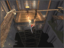 Jump to the cross-bar, stand on it - The Middle Tower - Walkthrough - Prince of Persia: The Two Thrones - Game Guide and Walkthrough