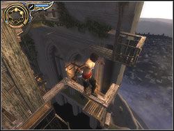 Run vertically on the wall and stick the dagger into the relief - The Middle Tower - Walkthrough - Prince of Persia: The Two Thrones - Game Guide and Walkthrough