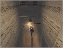 Move over the ledge to the left behind the pillar bend, stand straight ahead to the relief - The Upper Tower - Walkthrough - Prince of Persia: The Two Thrones - Game Guide and Walkthrough