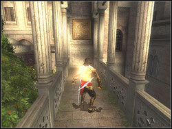 Climb up the stairs lying between fountains move to the higher level of the courtyard - The Terrace - Walkthrough - Prince of Persia: The Two Thrones - Game Guide and Walkthrough