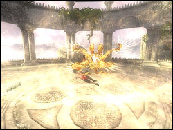 The best method to stiff the Vizier is to jump when he is inflicting the blow, and then firing up quick combo which will reduce the his energy bar considerably - The Terrace - Walkthrough - Prince of Persia: The Two Thrones - Game Guide and Walkthrough