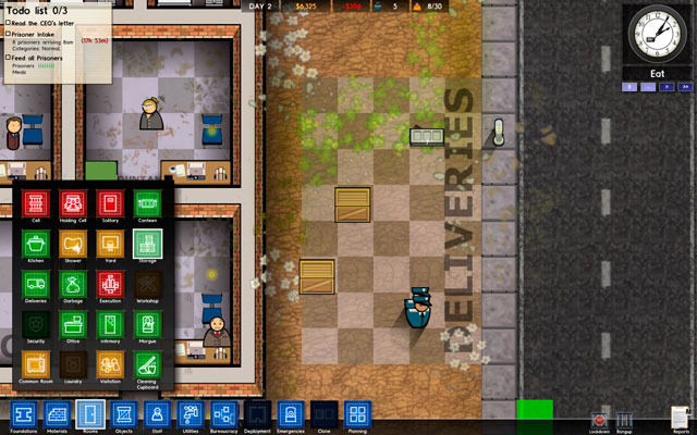 The usefulness of this room is very doubtful - all objects delivered to the prison are stored in front of the prison (screen above), so creating a special area for that purpose seems pointless - Storage - Rooms - Prison Architect - Game Guide and Walkthrough