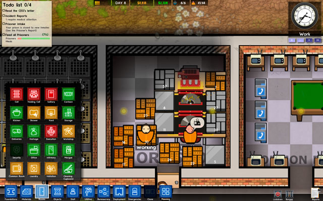 The rooms itself however doesn't satisfy any needs and functions only during time set for work in the regime - Workshop - Rooms - Prison Architect - Game Guide and Walkthrough