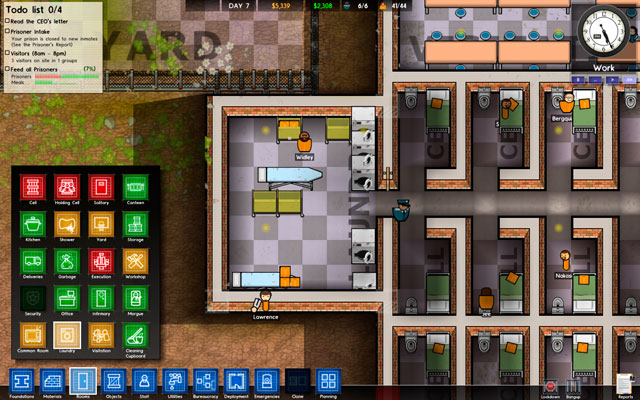 Laundry Machines are expensive and require both electricity and water, so in most cases you shouldn't buy more than two of them (usually it's enough for over 50 prisoners) - Laundry - Rooms - Prison Architect - Game Guide and Walkthrough
