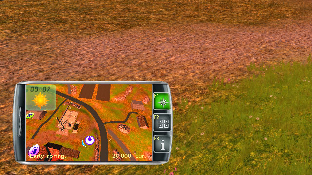 Quick map in the corner of the screen. - GPS, side menu and seasons of the year - Elements of the game - Professional Farmer 2014 - Game Guide and Walkthrough