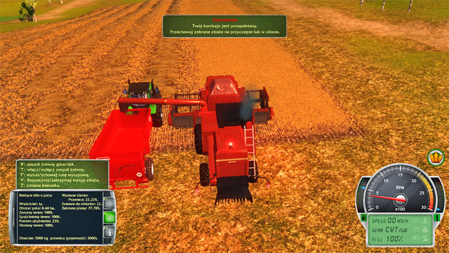 When the grain tank is full, unload it onto a trailer. - Harvest - Field works - Professional Farmer 2014 - Game Guide and Walkthrough